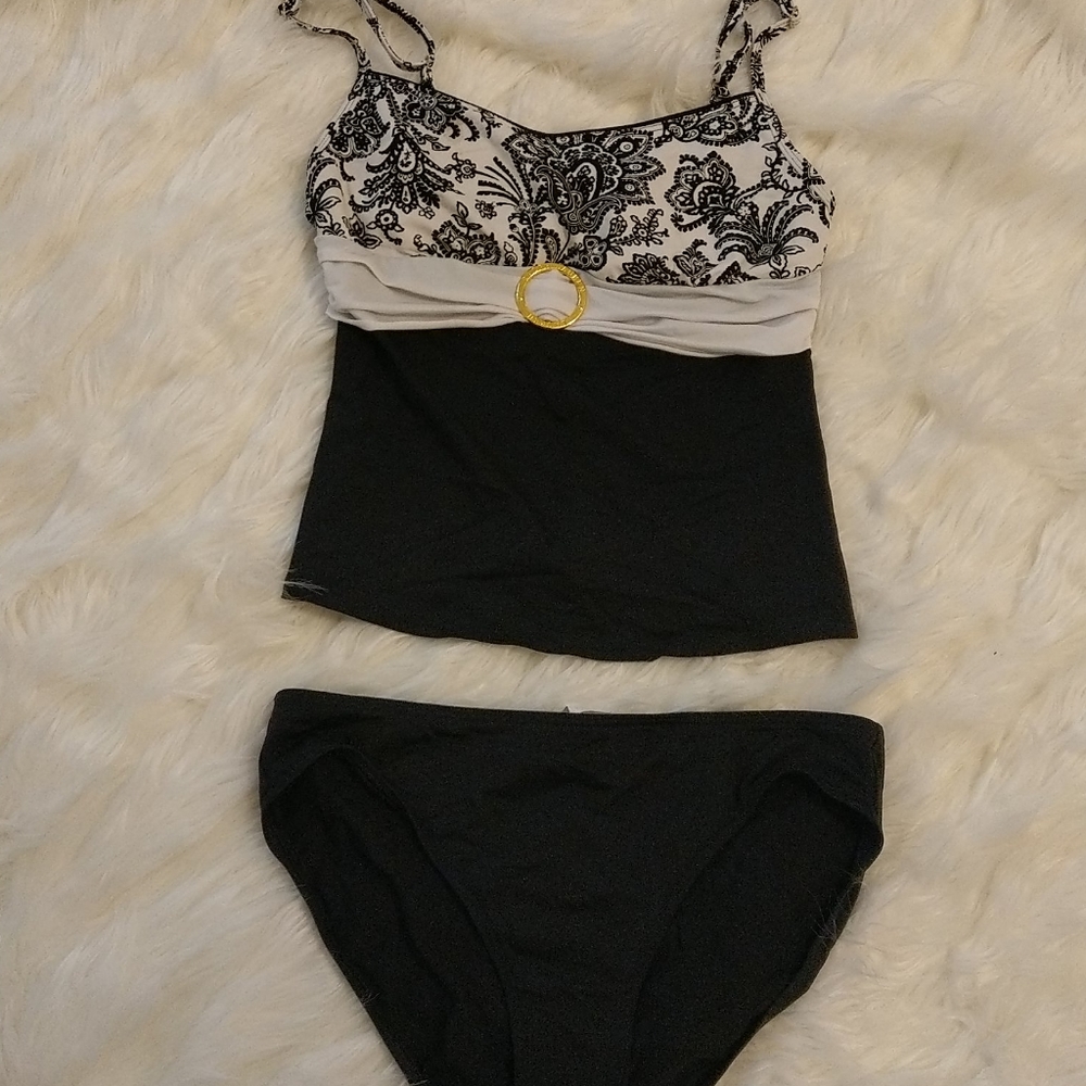 Ralph Lauren Paisley white and black Tankini
